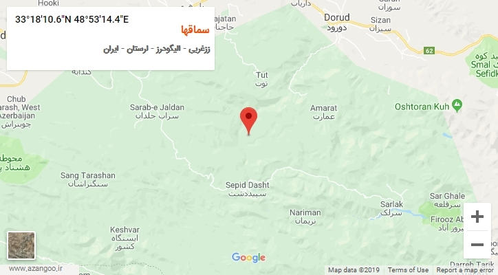 روستای سماقها بر روی نقشه