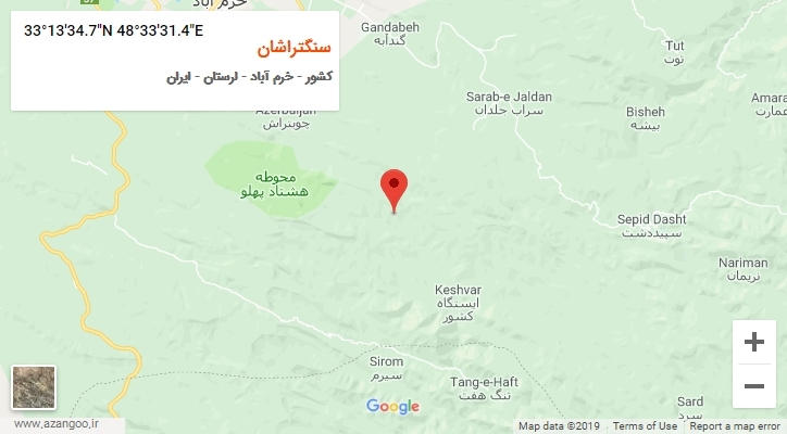 روستای سنگتراشان بر روی نقشه