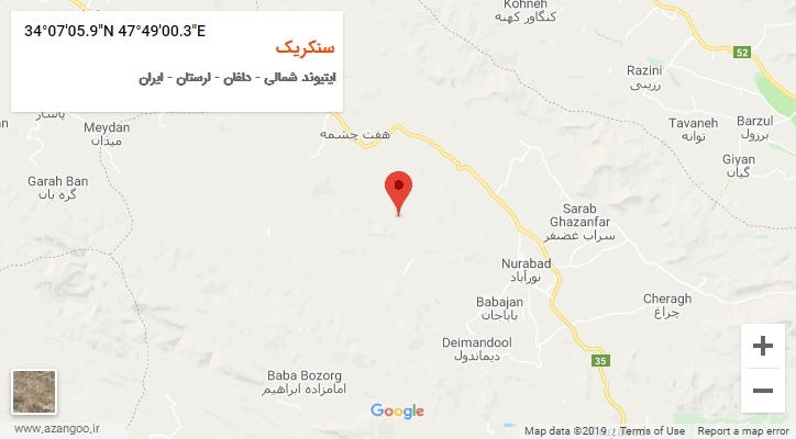 روستای سنکریک بر روی نقشه