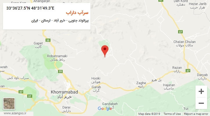 روستای سرآب داراب بر روی نقشه