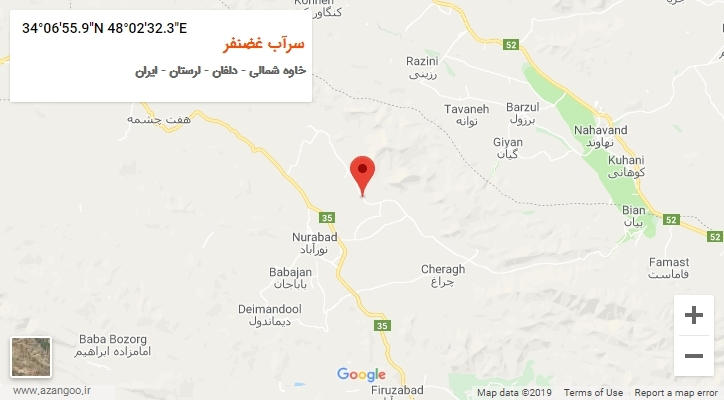 روستای سرآب غضنفر بر روی نقشه