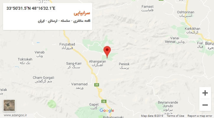 روستای سرابپاپی بر روی نقشه