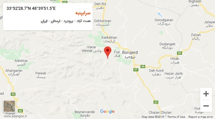 روستای سرابپنبه بر روی نقشه