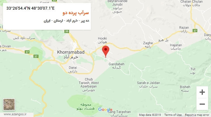روستای سرآب پرده دو بر روی نقشه