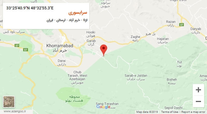 روستای سرابسوری بر روی نقشه