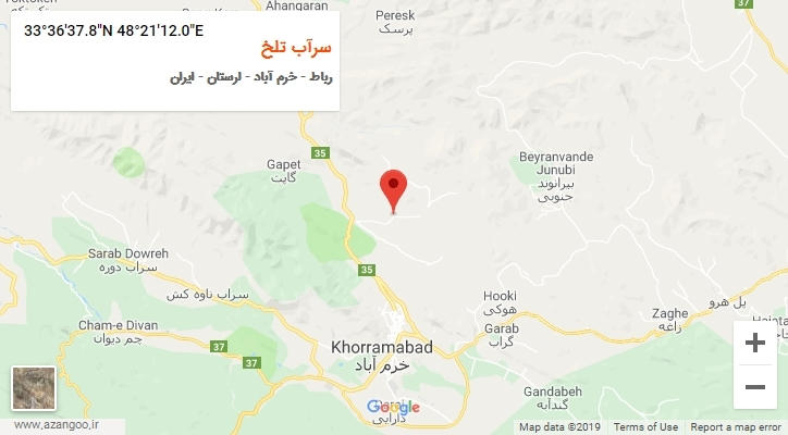 روستای سرآب تلخ بر روی نقشه