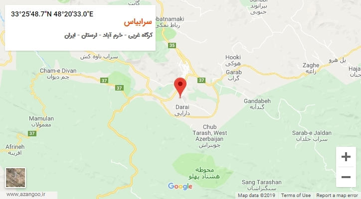 روستای سرابیاس بر روی نقشه
