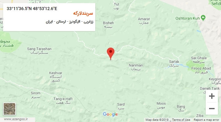 روستای سربندلارکه بر روی نقشه