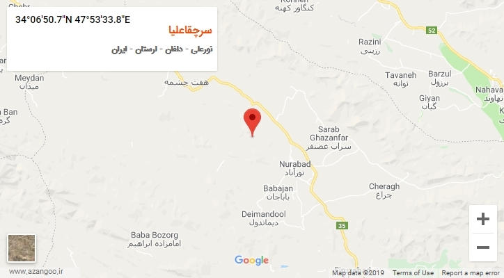 روستای سرچقاعلیا بر روی نقشه