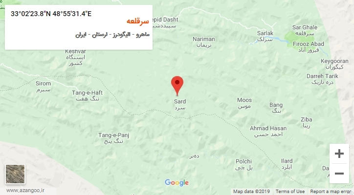 روستای سرقلعه بر روی نقشه
