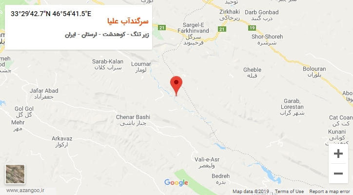 روستای سرگندآب علیا بر روی نقشه