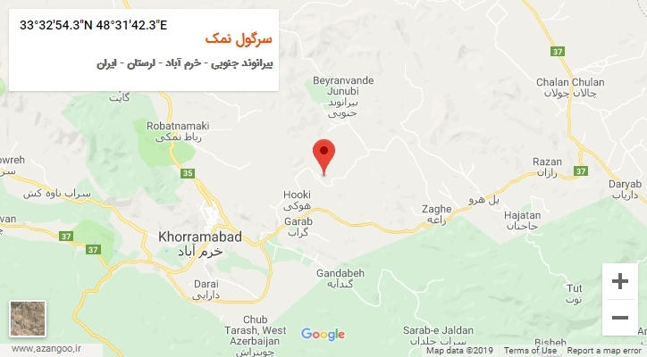 روستای سرگول نمک بر روی نقشه