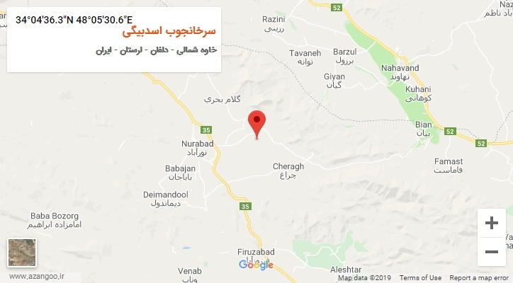 روستای سرخانجوب اسدبیگی بر روی نقشه