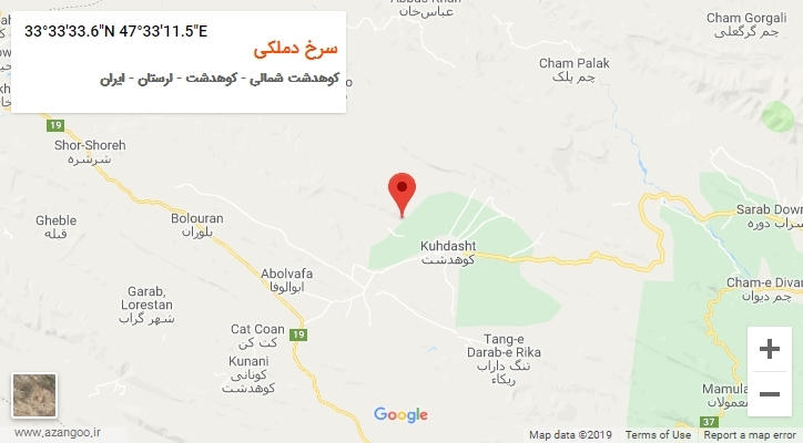 روستای سرخ دملکی بر روی نقشه