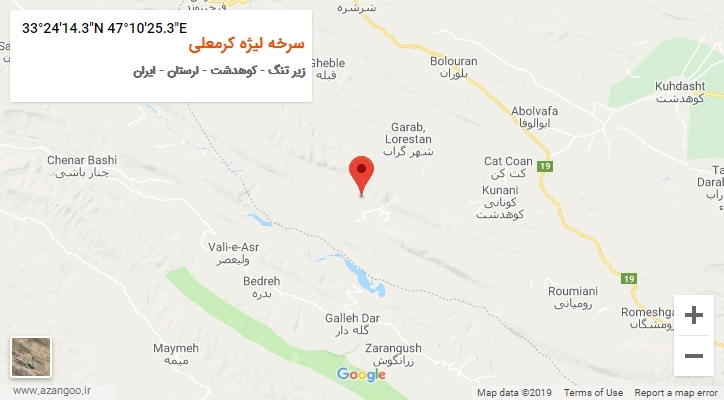 روستای سرخه لیژه کرمعلی بر روی نقشه