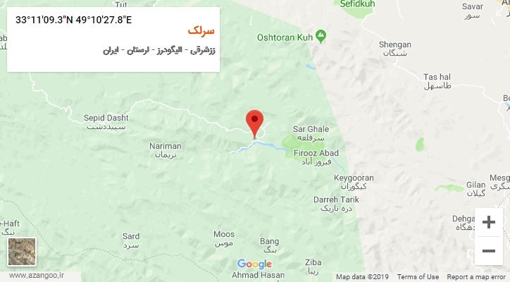 روستای سرلک بر روی نقشه