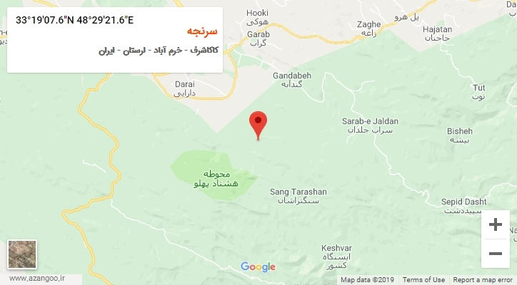روستای سرنجه بر روی نقشه