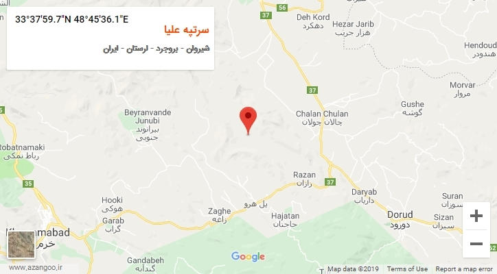 روستای سرتپه علیا بر روی نقشه