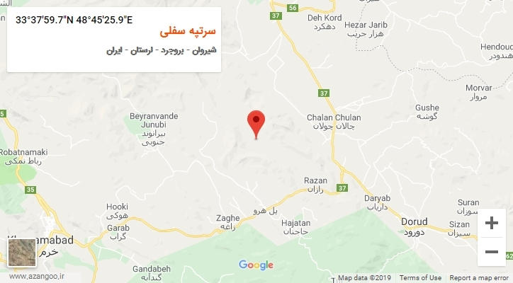 روستای سرتپه سفلی بر روی نقشه