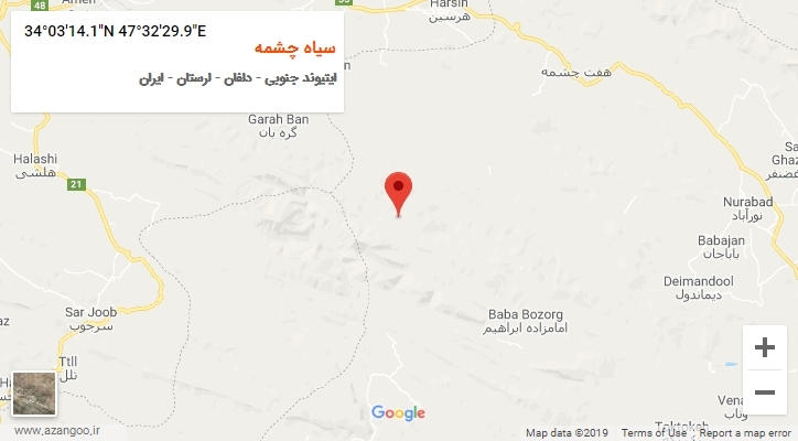 روستای سیاه چشمه بر روی نقشه