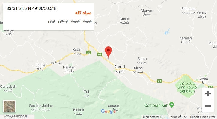 روستای سیاه کله بر روی نقشه