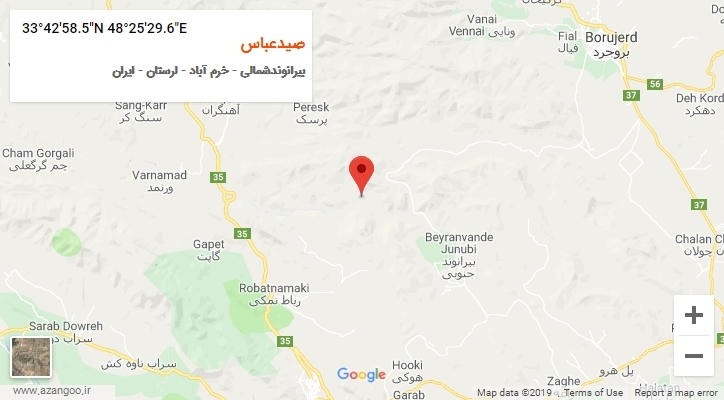 روستای صیدعباس بر روی نقشه