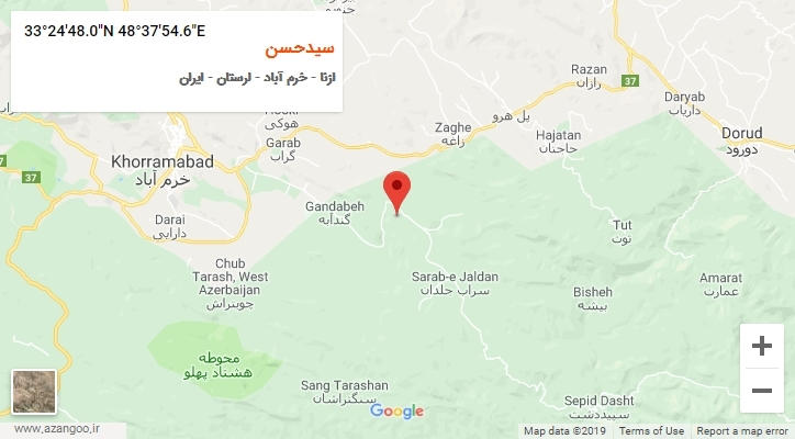 روستای سیدحسن بر روی نقشه