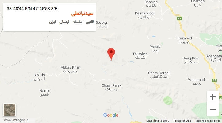 روستای سیدنباتعلی بر روی نقشه
