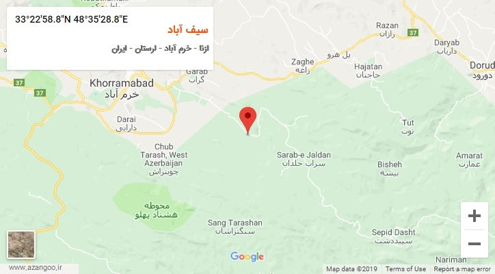 روستای سیف آباد بر روی نقشه
