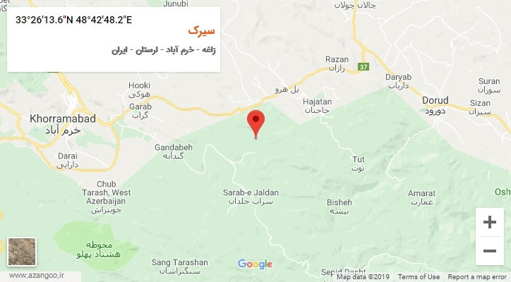 روستای سیرک بر روی نقشه