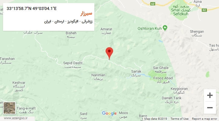 روستای سیرزار بر روی نقشه