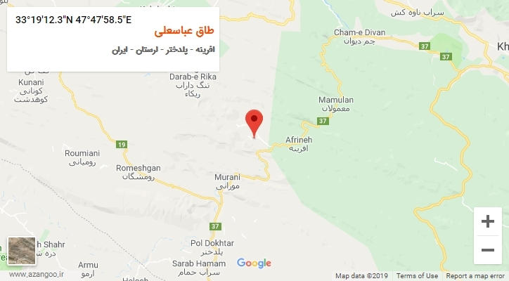 روستای طاق عباسعلی بر روی نقشه