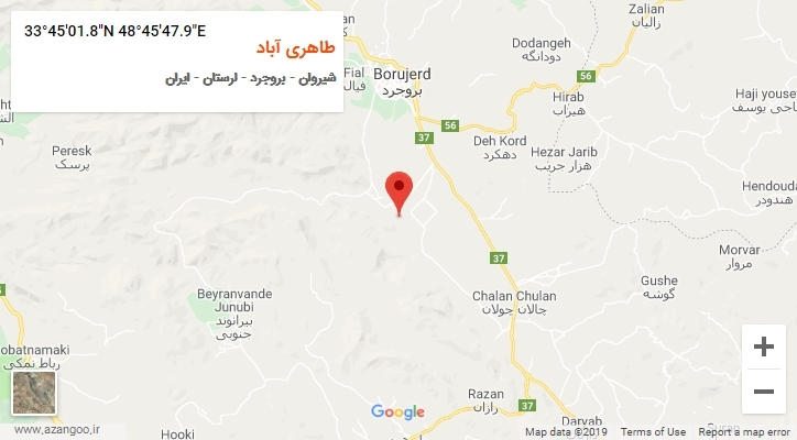 روستای طاهری آباد بر روی نقشه