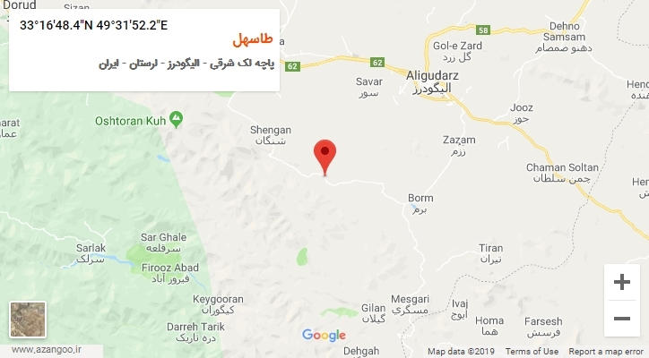 روستای طاسهل بر روی نقشه
