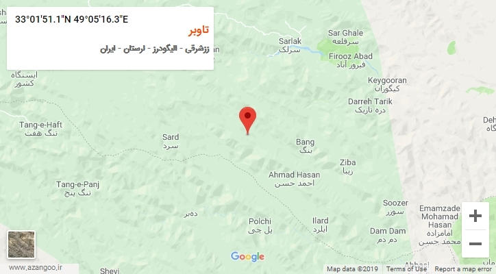 روستای تاوبر بر روی نقشه