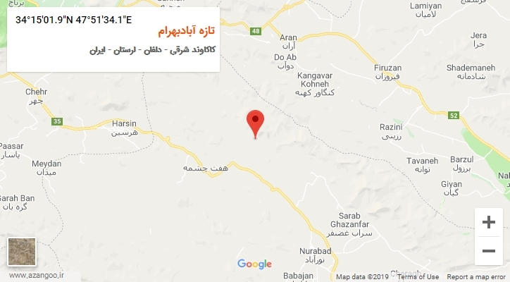 روستای تازه آبادبهرام بر روی نقشه