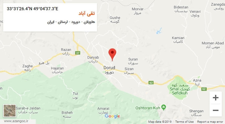 روستای تقی آباد بر روی نقشه
