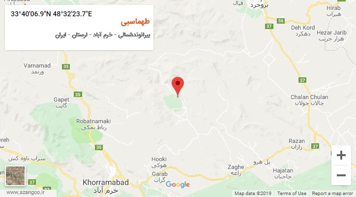 روستای طهماسبی بر روی نقشه