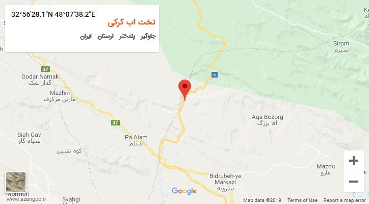 روستای تخت اب کرکی بر روی نقشه