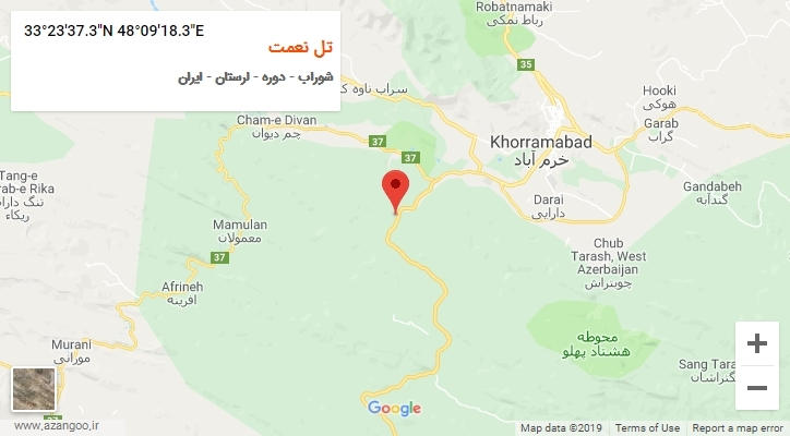 روستای تل نعمت بر روی نقشه