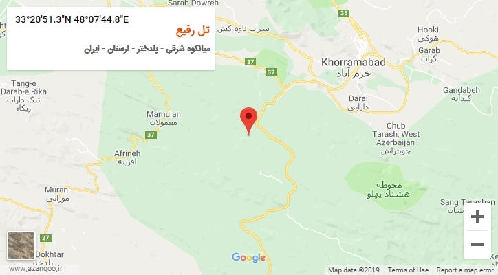 روستای تل رفیع بر روی نقشه