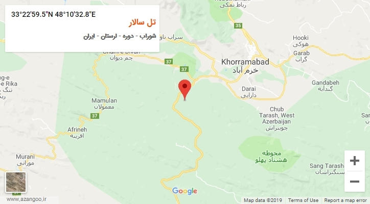 روستای تل سالار بر روی نقشه