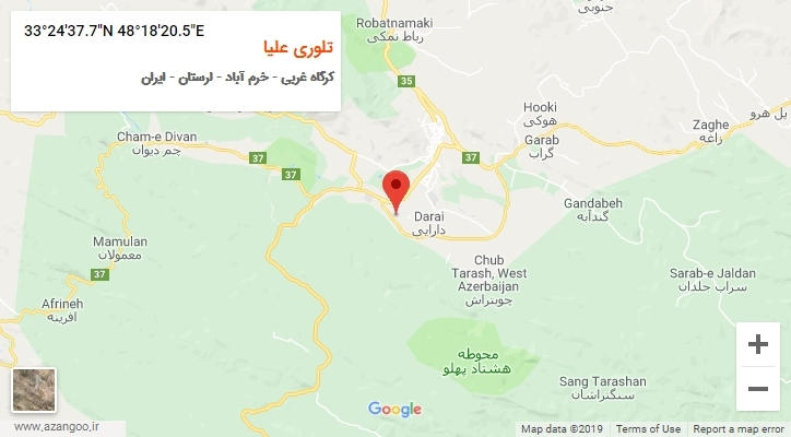 روستای تلوری علیا بر روی نقشه