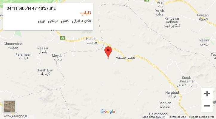 روستای تلیاب بر روی نقشه