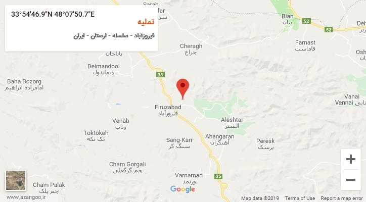 روستای تملیه بر روی نقشه