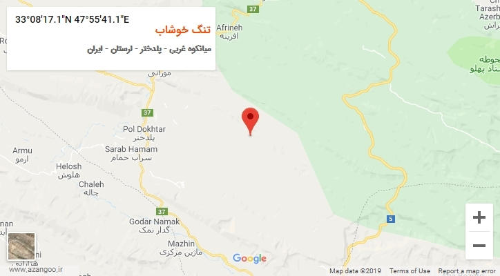 روستای تنگ خوشاب بر روی نقشه