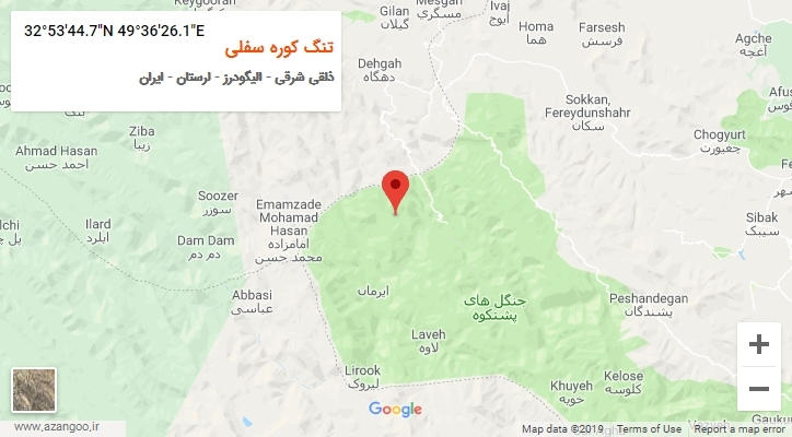 روستای تنگ کوره سفلی بر روی نقشه