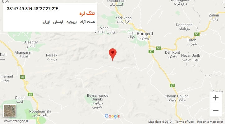 روستای تنگ لره بر روی نقشه