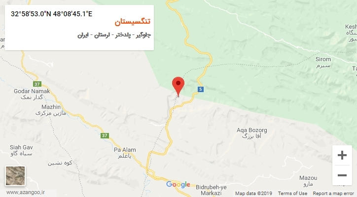 روستای تنگسیستان بر روی نقشه