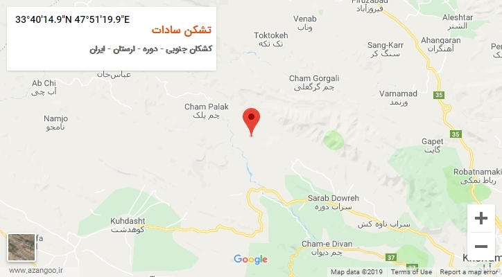 روستای تشکن سادات بر روی نقشه